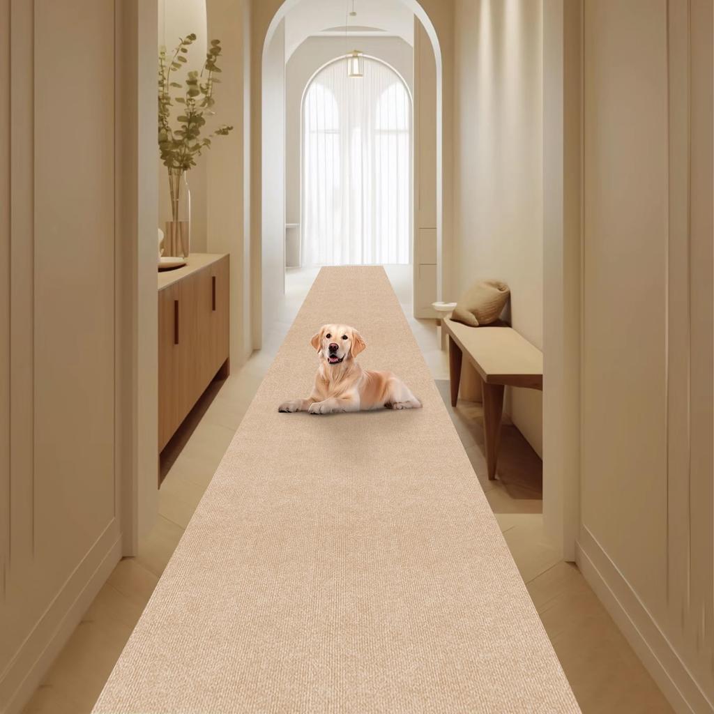 XINJIY Hallway 4mm Floor Kitchen Tile Entryway Long Compatible with Underfloor Solid Washable Carpet, 80x600cm, Thick, Anti-Slip, Water-Repellent,