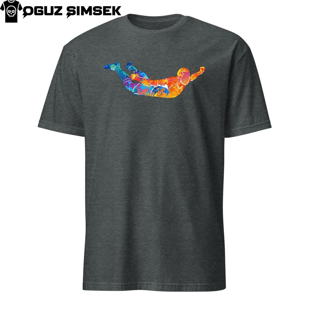 

Abstract Colorful Silhouette Soccer Player Celebrating Goal Unisex T-Shirt S