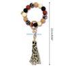 for Key Ring Bracelet Car Keychain Holder for Women Silicone Beaded Bangle Wrist D57B