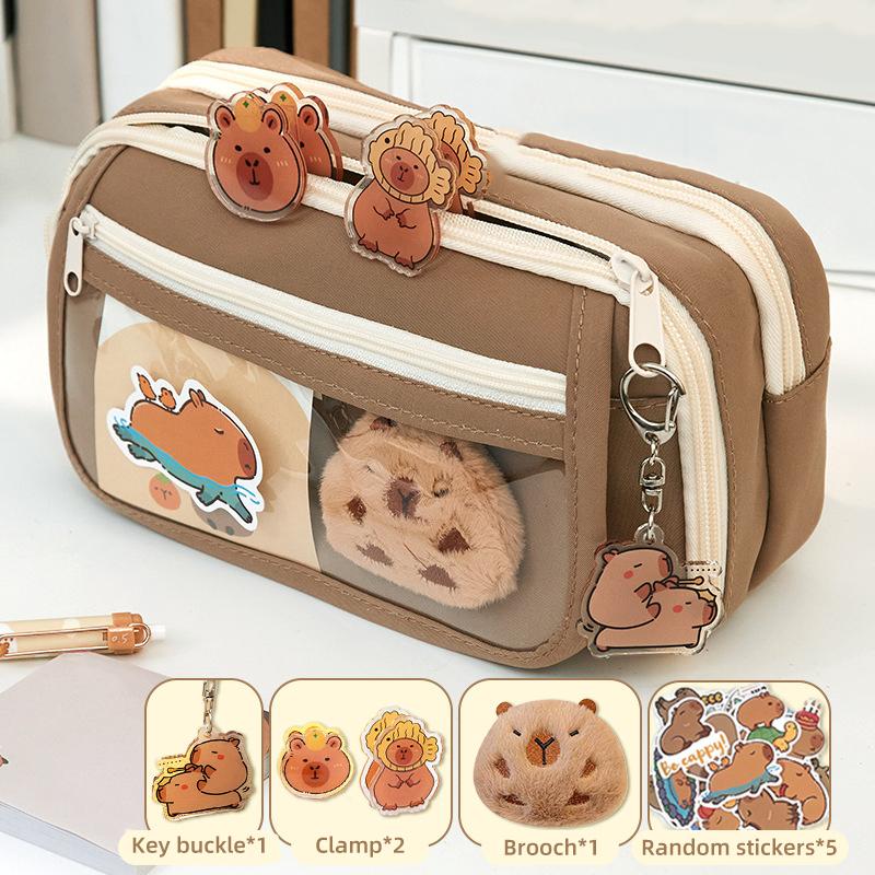 

Capibala 9-слойный большой вместительный прозрачный пенал для канцелярских принадлежностей, версия для девочек, для учеников младших классов средней школы, многофункциональный пенал для женщин