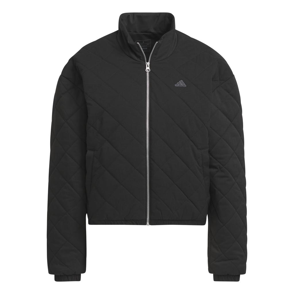 Adidas Golf Short Quilted Golf Black GO-TO Water-Repellent Full-Zip Jacket, Women's,
