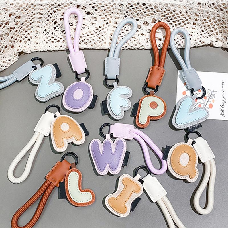 PU-Leder 26 Schlüsselanhänger Bunter geflochtener Handgelenkriemen Anti-Verlust Lanyard Schlüsselring Koffer Kamera Handyhülle Rucksack Anhänger