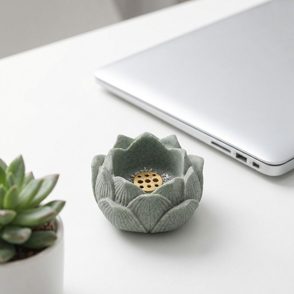 Lotus Shape Incense Stick Burner Flat Bottom Ash Catcher Incense Burning Tray  Home Fragrance
