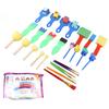 26pcs Kids Paint Sponges Early Learning Washable Reusable Paint Brushes Sponge Stamps for Kids Adults
