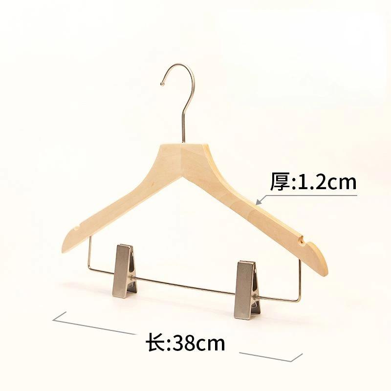 Korean Style Fashion Wooden Hanger Shops Integrated 2-in-1 Set for Men's Lady Clothes Support Rack Pants Underware Clip Storage