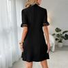 YYFS Women's Fashion Summer Spring Solid Color Print Short Sleeve V-Neck High Waist Casual Dresses
