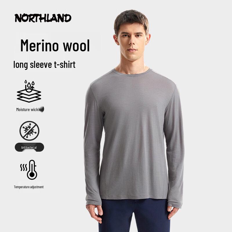 

Men s Merino Wool Breathable Thermal Long-Sleeve T-Shirt NTSFH5583E 170/88A