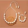 Fashion Handmade Braided Shell Necklace Bracelet 2pcs Set Bohemian Women's Versatile Necklace Beach Resort Style Clavicle Chain