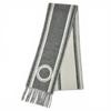 Excellent Scarf Bande De Repo Two-tone Fringe Long Dress Gray Cashmere Used