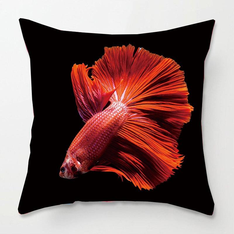 Tatami Bedside Square Pillow Animal Fish Print Pillow Case Home Sofa Pillow Cushion