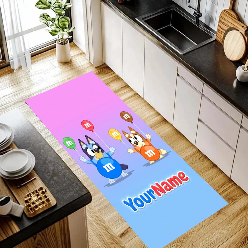 Bluey Customize Your Name Kitchen Rug Runner Rug Laundry Mat Hallway Entryway The Best Gift Choice