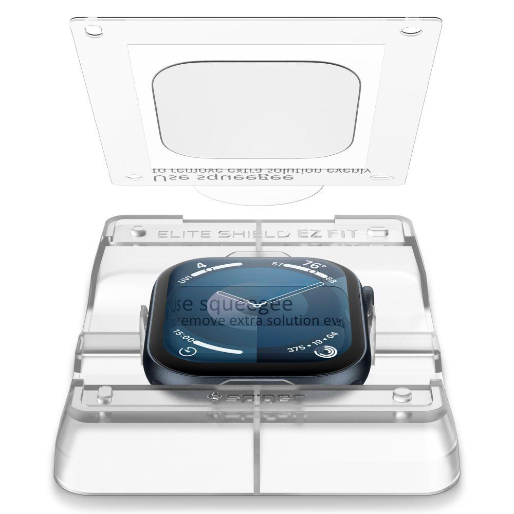 Spigen Elite Shield EZ FIT Hybrid Glass Screen Protector 2-Pack for Apple Watch Series 10 (46mm) - Clear