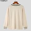 INCERUN Cardigan oversize da uomo in stile preppy lavorato a maglia a maniche lunghe