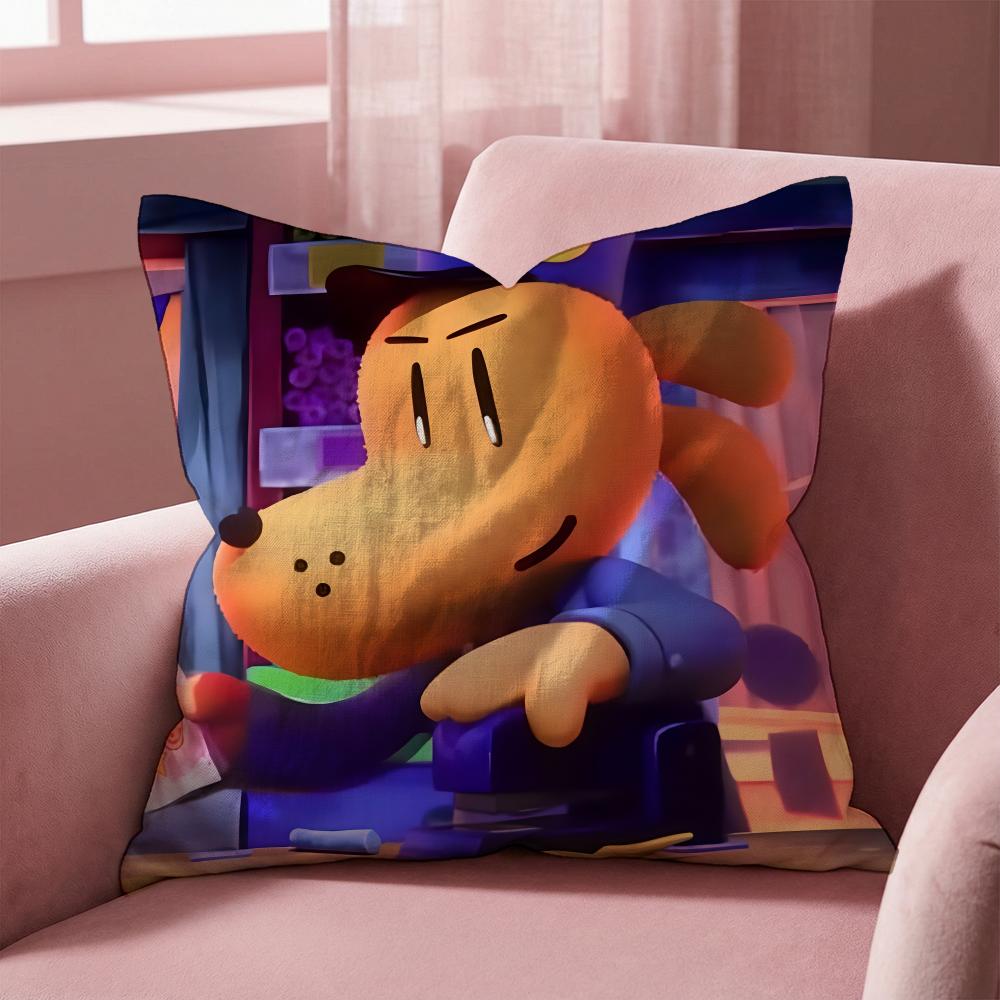 D-Dogman CARTOON Cushion Cover Multi-Scene Pillow Cover for Home & Car - Reversible, Soft & Durable for Daily Use