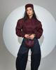 Burgundy Slimming V-Neck Double-Breasted Jacket - 2025 Spring Women's Fashion