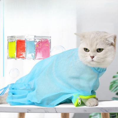 Mesh Cat Washing Bag, A Perfect Cat Bathing Tool, Fixed Bag, Anti-scratch and Anti-bite, Nail Trimming, Medicine Feeding, Injection, Ear Cleaning