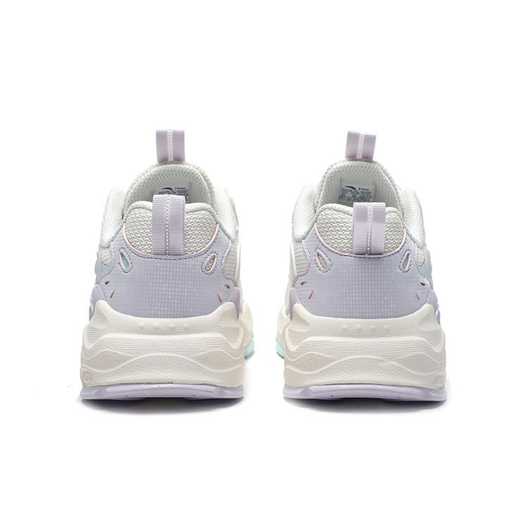 Anta Lifestyle Series Durable Breathable Low-Top Sports Casual Shoes Kids Sneakers White Purple Blue 322318809-5