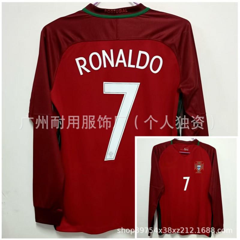 Retro Portugal Jerseys Commemorative Version No. 7 17 C Ronaldo Football Uniform Classic