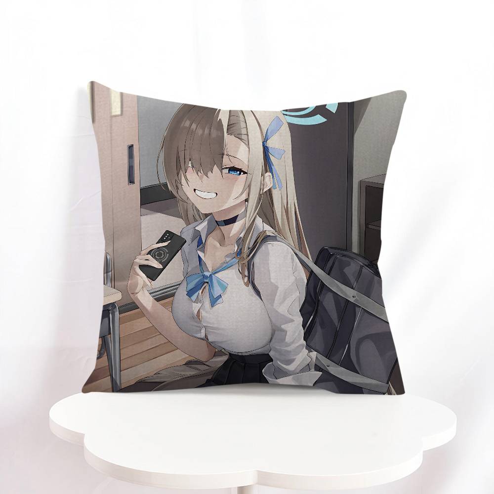 Part Three Blue Archive Anime Pillowcase Bedroom Sofa Decorative Cushion Cover With Zipper Soft Cushion Cover