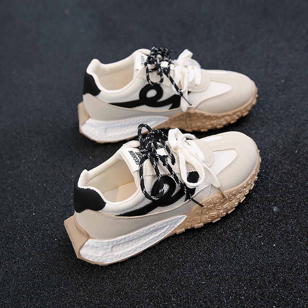 Women's Casual Outdoor Lace Up Sport Shoes 2025 Spring Autumn Designer Korean Round Toe Sneakers Vulcanized Shoes Tenis De Mujer