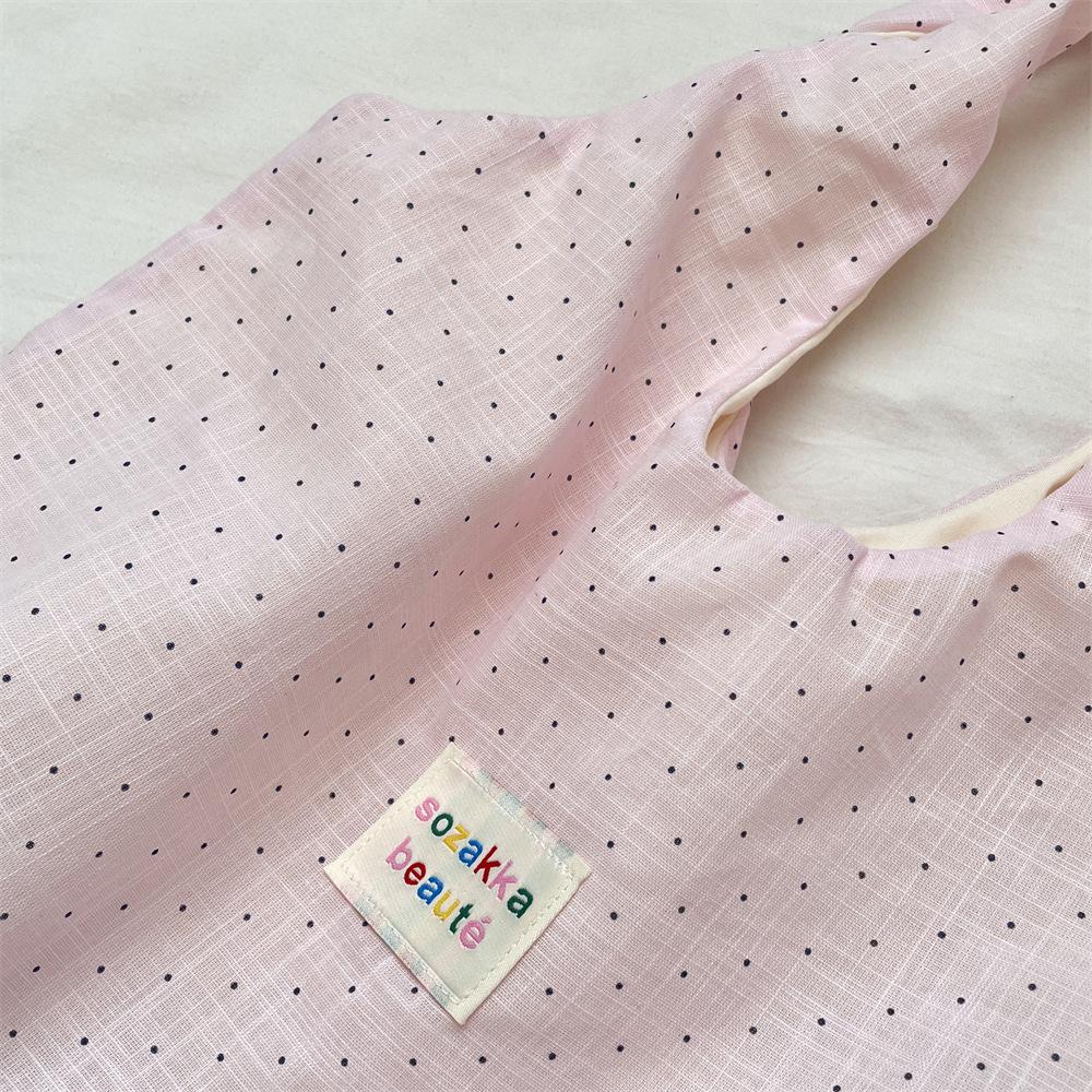 Cute Polka Dot Tube Top Bag Casual Shoulder Crossbody Bag for Women Large Capacity Canvas Tote Bag KTB