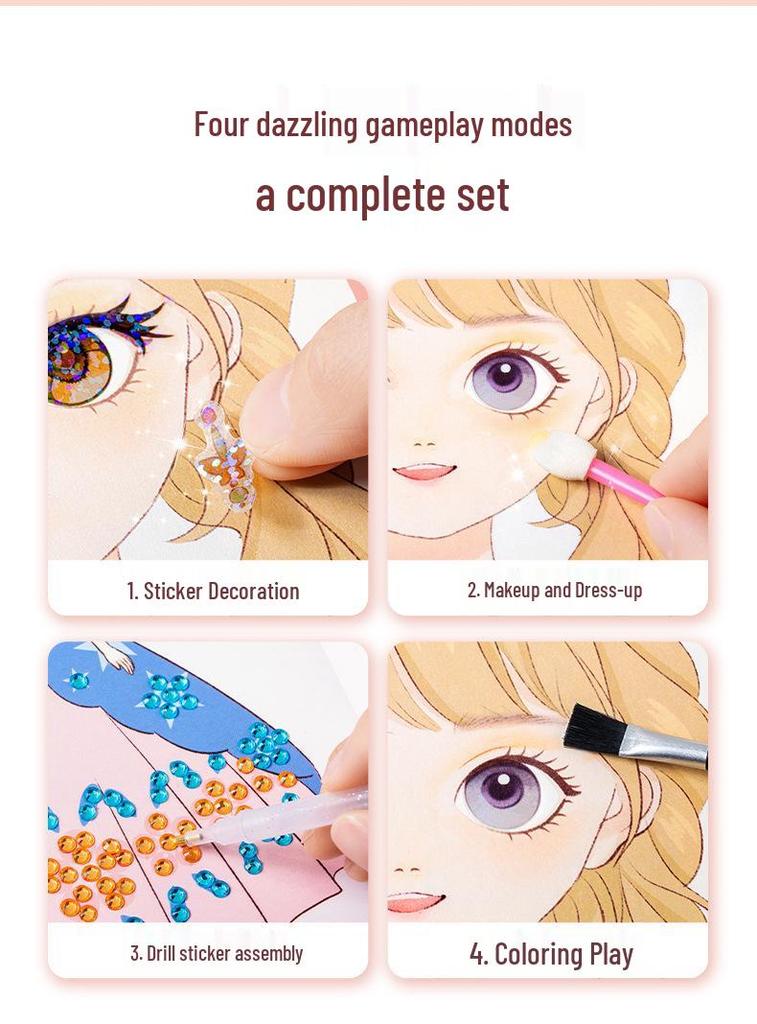 Princess Makeup Bag & Sticker Set - Cute DIY Dress-up Toy for Kids