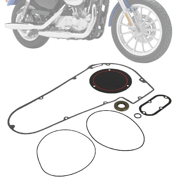Primärdeckeldichtungssatz für 1994-1998 Big Twin Evolution Softail Modelle - Primär-Inspektionsdeckel Dichtung O-Ring Wellendichtring Enthalten|Fest