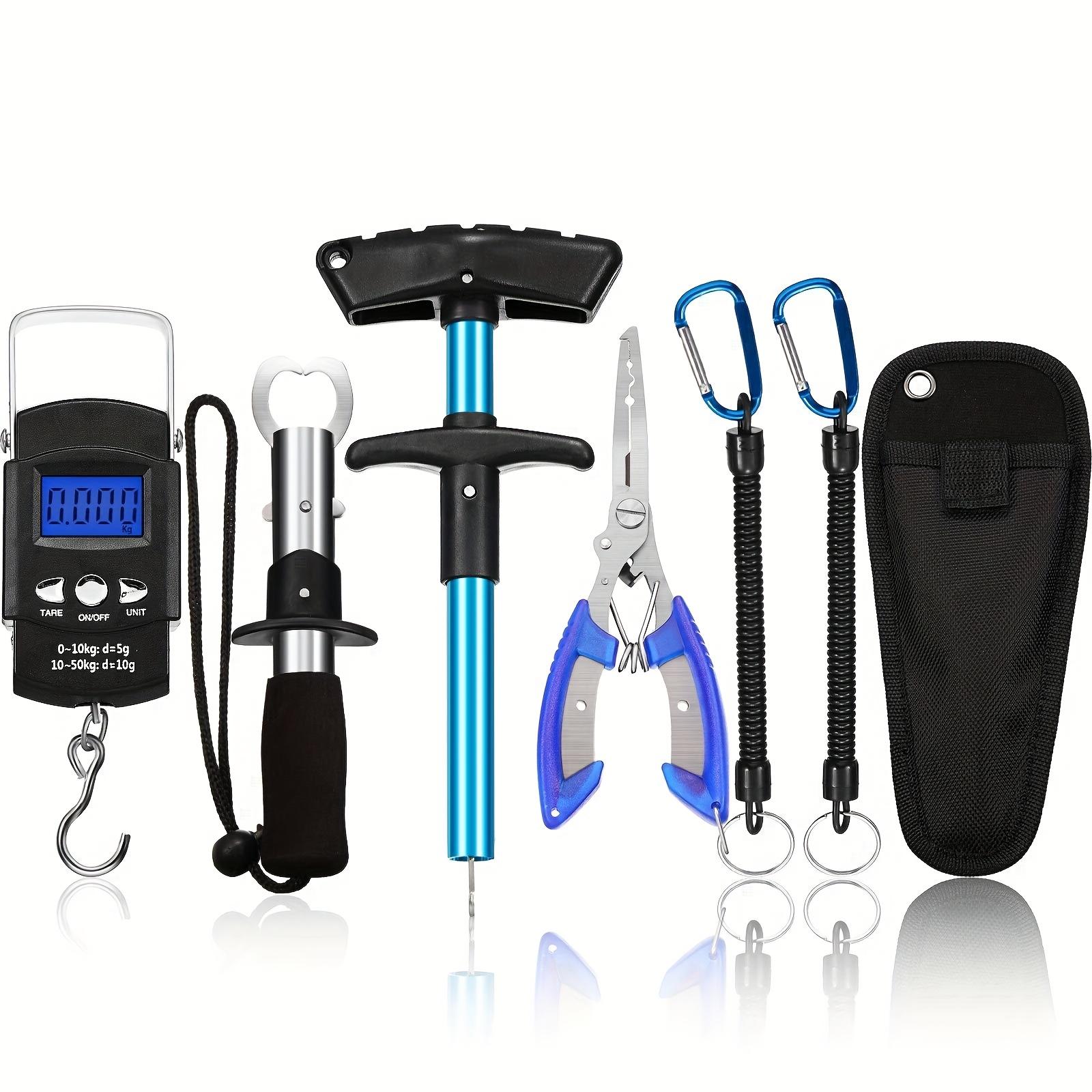 

7Pcs Foldable Stainless Steel Fishing Gripper Cutter Plier Lip Control Set with Weight Scale Ruler Tool Carp Clamp Clip Tackles 260319