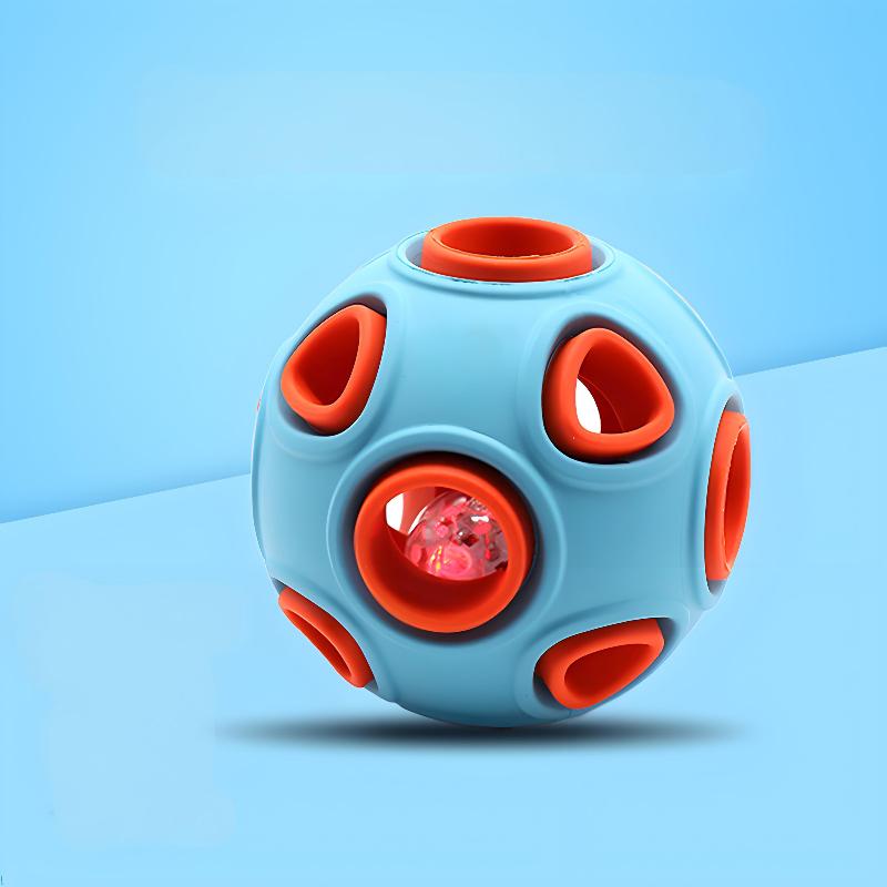 Double-layer dog toy ball, natural rubber, self-cleaning teeth, molar teeth, leaking toy ball