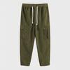 Men's corduroy trousers solid color sweatpants loose straight multi-pocket men's thin casual pants autumn and winter