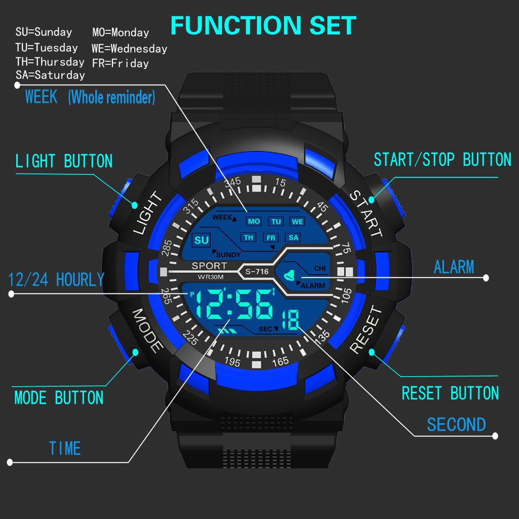 Multi Function Sports Fashion Seven Colors Colorful Luminous Electronic Watch