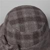 Middle-Aged Old Man Season Elegant Bow Mom Hat Female Thickened Woolen Basin Hat Grandma Plaid Bucket Hat