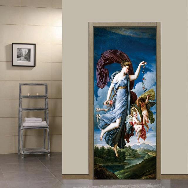 Spray Pattern DIY Door Wall Stickers Home Decor Living Room Children Room Porch Removable Waterproof Self-adhesive Wall Paster