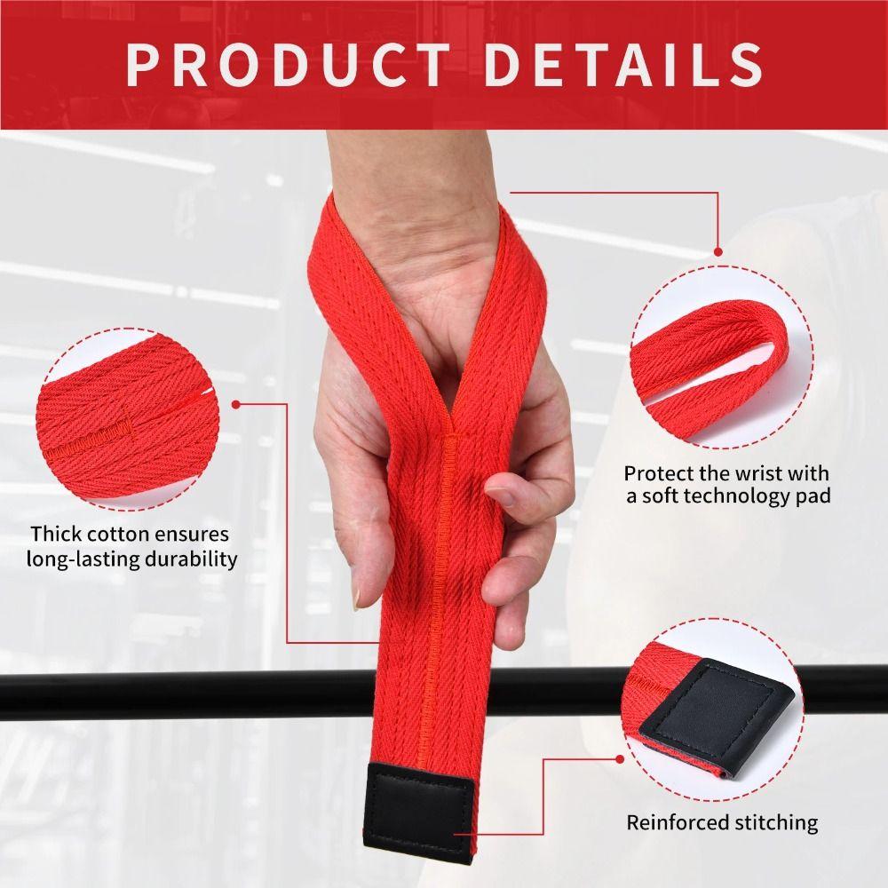 1 Pair Cotton Lifting Straps Wear-resistant Deadlift Fitness Straps Weightlifting