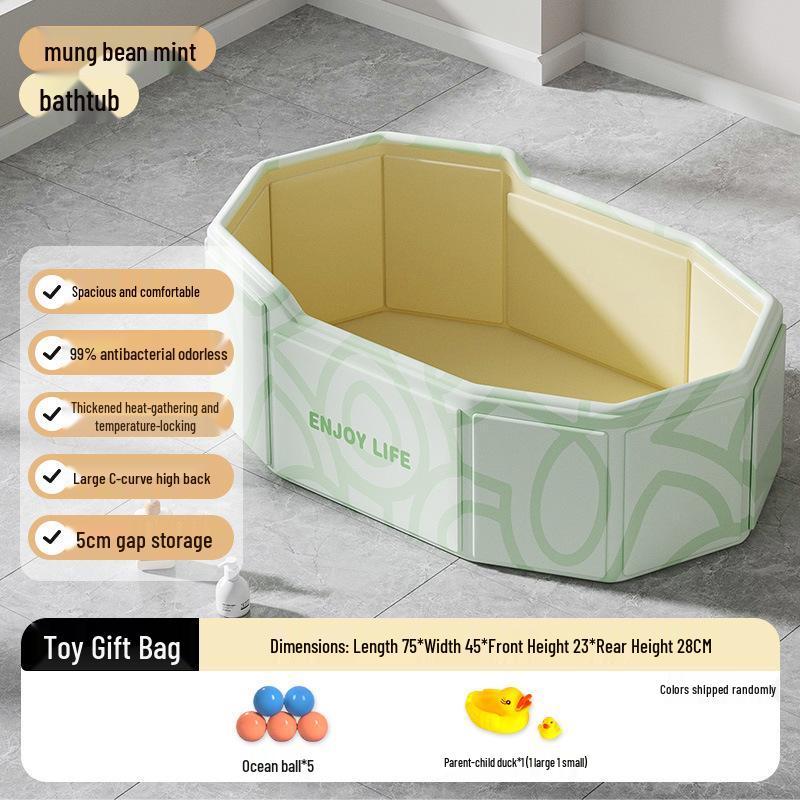 Jiami Foldable Baby Bathtub: Large Size for Ages 0-5, Sit and Lie Newborn Integrated Design