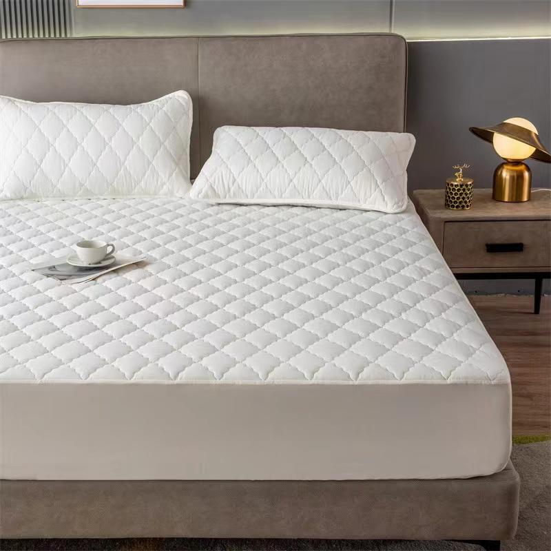 King Queen Size Anti -Mites Soft Comfortable Bed Cover Solid Color Waterproof Mattress Cover Not Including Pillowcase
