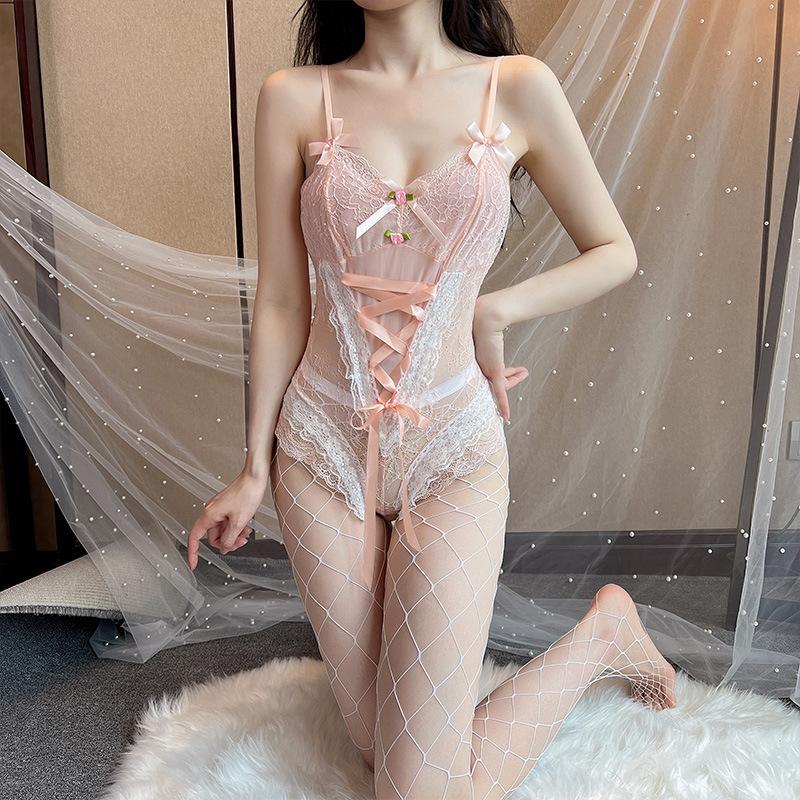 Sexkleidung, sexy Versuchung, kein Pyjama, Damen-Offenstall, pure Flirtlust, Uniform, heißes durchbrochenes Nachthemd