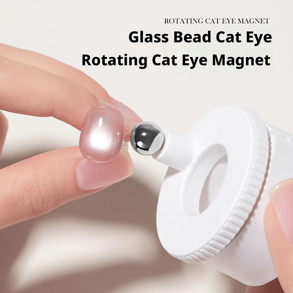 Nail Polish Rotating Cat Eye Nail Magnet Wide Light Glass Bead Effect Multifunctional Strong Automatic Nail Art Magnetic Gel 1pc