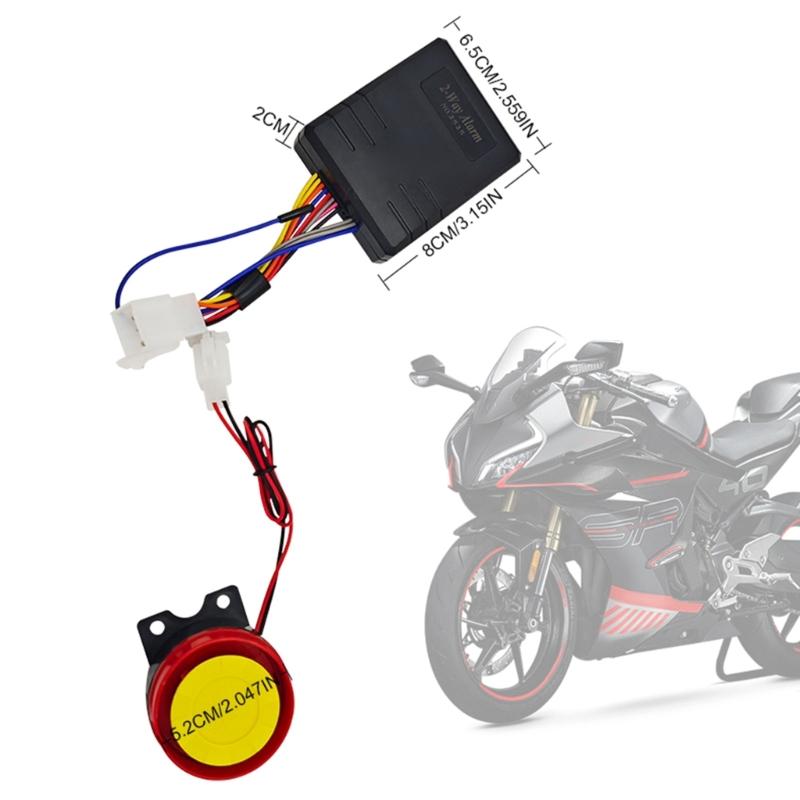 12V Motorbike Security System Wireless Remote Engine Start Arming Disarming 2 Way Motorcycle Anti-Theft Alarm System
