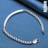 925 Sterling Silver Box Chain Smooth Side Bracelet Fashionable Wedding Jewelry