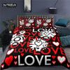 Luxury 3D Heart Love Print Home Living Comfortable Duvet Cover Pillowcase Couple Bedding Set Queen and King EU/US/AU/UK Size