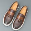 New Men Formal Designer Tassels Patent Leather Shoes Fashion Slip On Loafers Wedding Male Office Dress Casual Footwear