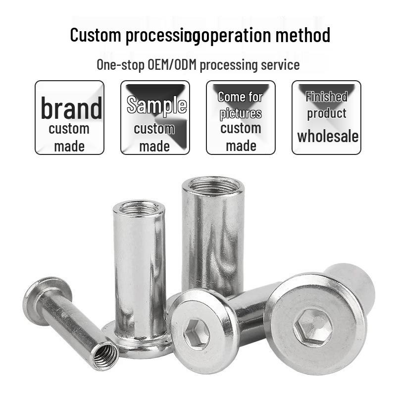 304 Stainless Steel Beveled Flat Head Inner Hex Hexagon Locking Clamp Screw Knock-in Set M2-M10