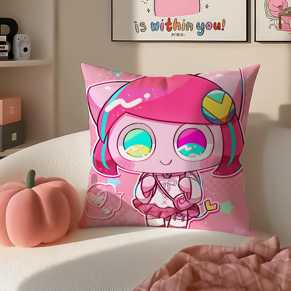Cute Quirky Vocaloid Japanese PPepoyo Cushion Cover Pillowcase Short Plush Invisible Zipper Room Sofa Cushion Cover