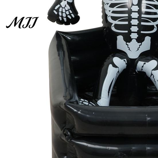 Black And White Skeleton Cooler Inflatable Skull Ice Bucket, Halloween Party Drink Tub, Tear-resistant Bucket Beer for Decor, Beverage Storage
