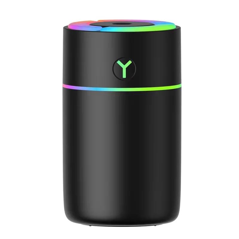 Colorful Air Humidifier Portable Usb Rechargeable Wireless Home Car Air Atomizer Aroma Humidificador Timing Diffuser Black