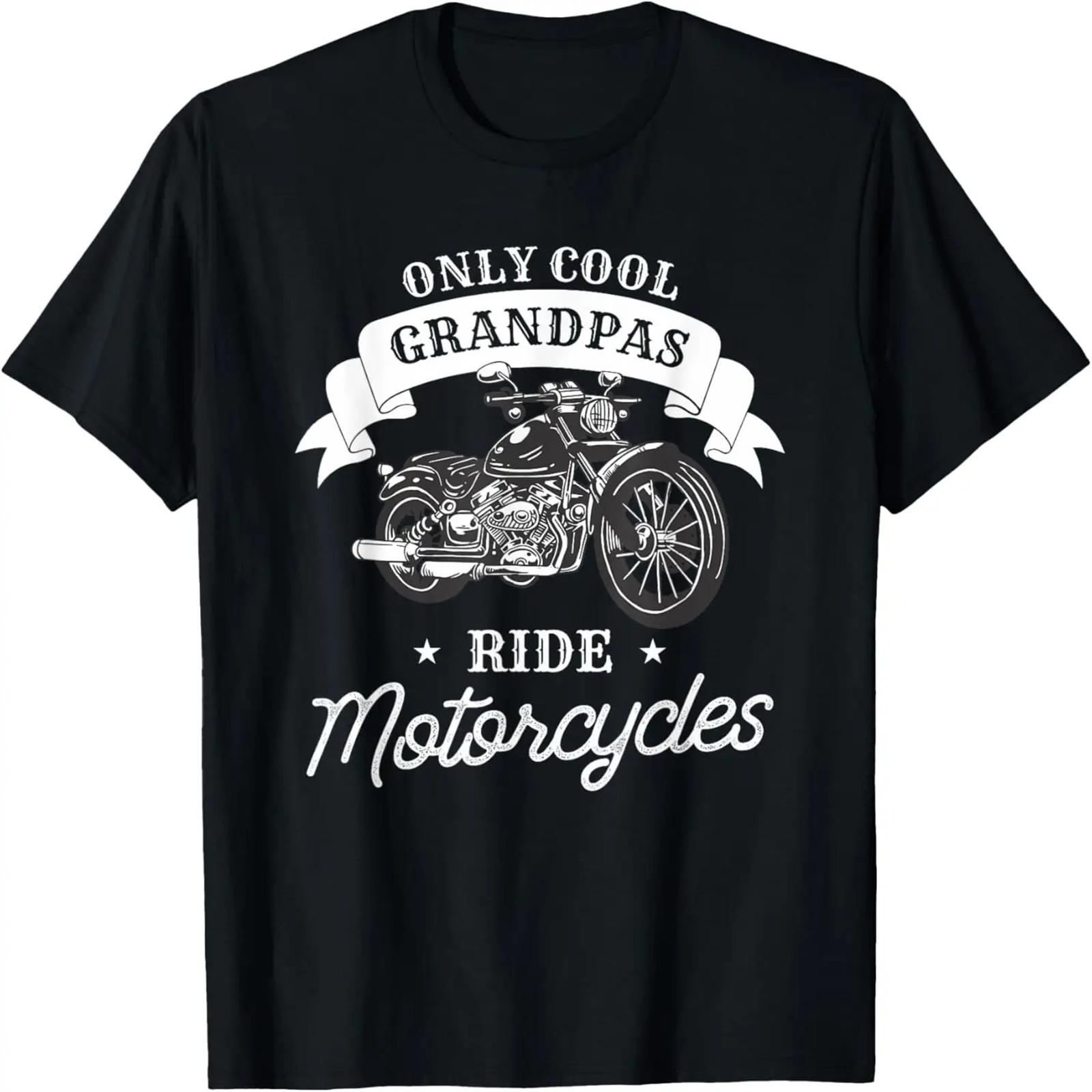

Only Cool Grandpas Ride Motorcycles Motorcycling Biker T-Shirt XXXXXL чёрный