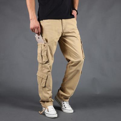 Men's Outdoor Multi-Pocket Loose Cargo Pants - Plus Size Cotton Straight Leg