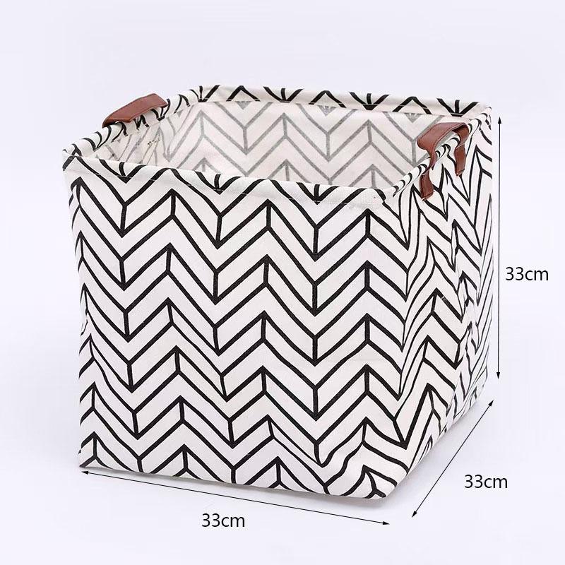 Large Waterproof Cotton Linen Storage Basket for Laundry and Toys