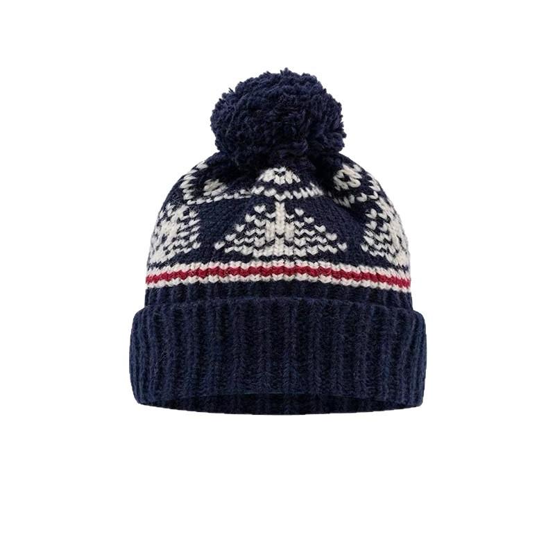 Vintage Fair Island wind wool hat women's winter thickened warm knitted hat cute ear protector cold hat